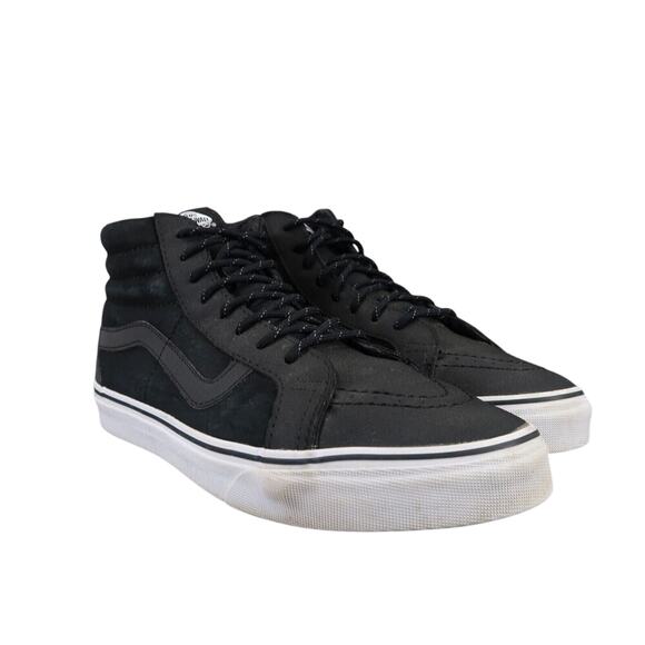 Vans Shoes Mens 9.5 Sneakers Sk8 Hi Reissue Skate Leather Lifestyle Active Black - Picture 1 of 14